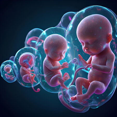 3d rendered medically accurate illustration of a fetus - week 39.の素材