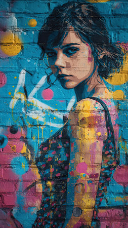 Mural art at East Williamsburg in Brooklyn. Outdoor art gallery known as the Bushwick Collective has most diverse collection of street art in Brooklynの素材