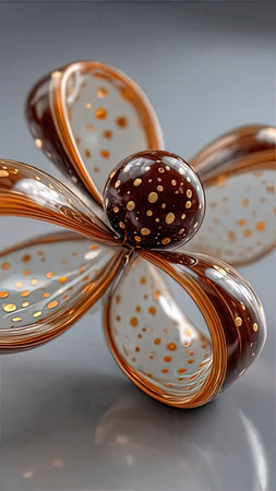 3d illustration of abstract geometric composition made of glass and metal.の素材