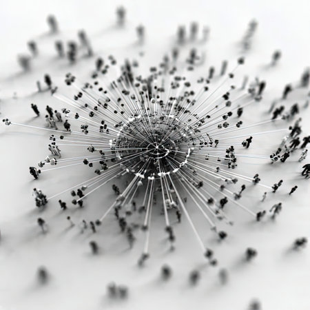 3d rendering of a group of people in a circle on a white backgroundの素材
