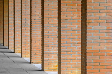 Rack it is red an orange brickの写真素材