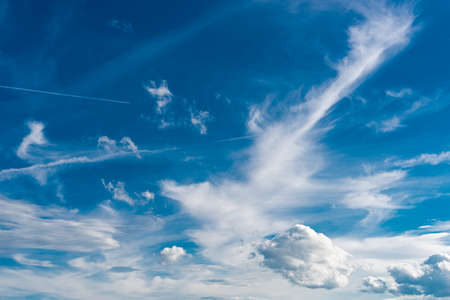 blue sky with cloud closeup in deuchlandの写真素材