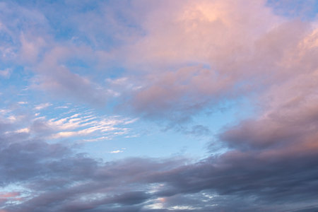 blue sky with cloud closeup in deuchlandの写真素材
