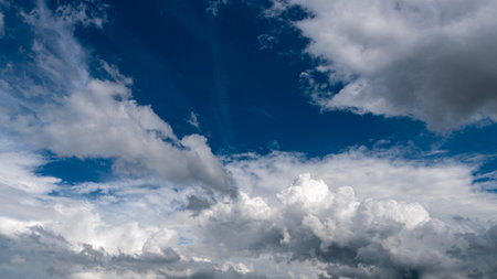 blue sky with cloud closeup in deuchlandの写真素材