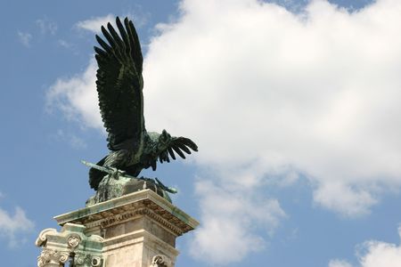 budapest eagle statueの写真素材