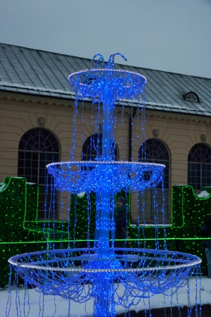 Warsaw Wilanow Park at nightの写真素材