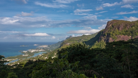 Seychelles Mountains Viewの写真素材