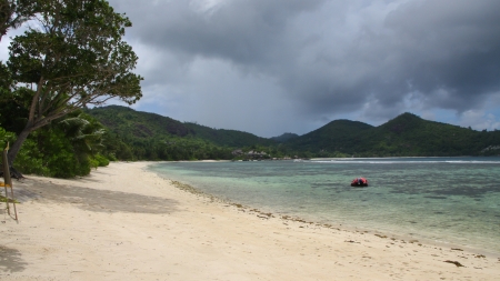 Seychelles Baie Lazareの写真素材