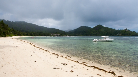 Seychelles Baie Lazareの写真素材