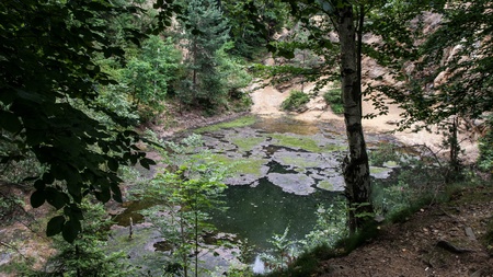 Colorful Lakes in Poland Rudawice Slaskieの写真素材