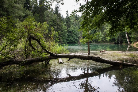 Colorful Lakes in Poland Rudawice Slaskieの写真素材