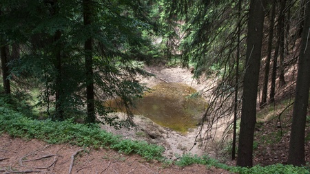 Colorful Lakes in Poland Rudawice Slaskieの写真素材