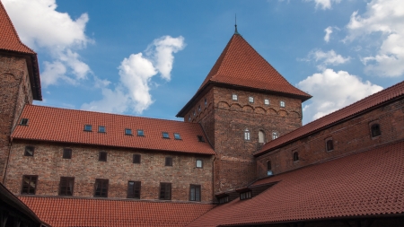 Brick Castle in Nidzica in Polandのeditorial素材