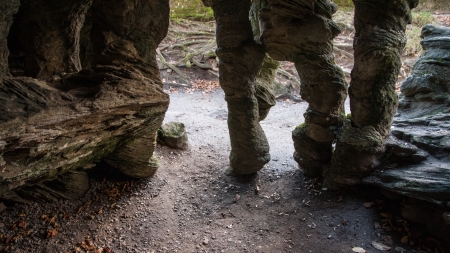 Mechowo cave in Poland in Pomerania Regionの写真素材