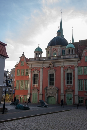 Gdansk Old Town in Poland on a sunny dayの写真素材