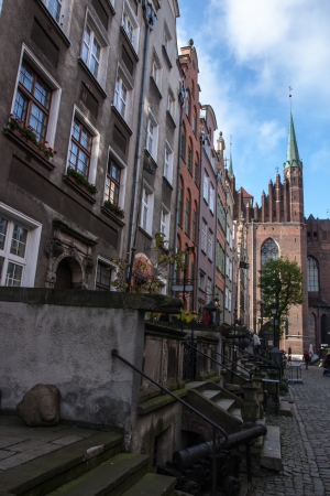 Gdansk Old Town in Poland on a sunny dayの写真素材