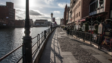 Gdansk Old Town in Poland on a sunny dayの写真素材