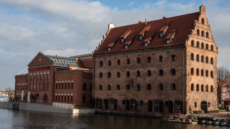 Gdansk Old Town in Poland on a sunny dayの写真素材