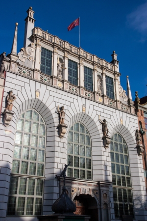 Gdansk Old Town in Poland on a sunny dayの写真素材