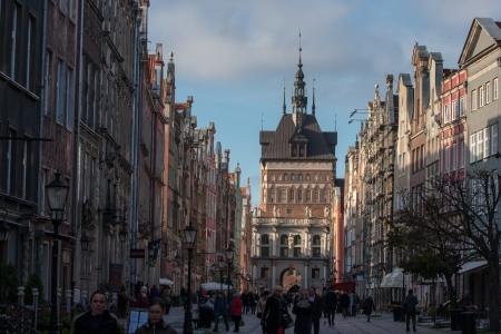Gdansk Old Town in Poland on a sunny dayの写真素材