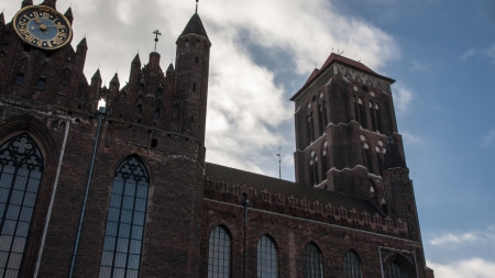 Gdansk Old Town in Poland on a sunny dayの写真素材