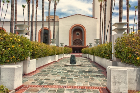 Union Station is a National Landmark in downtown Los Angeles, California のeditorial素材