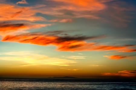 Sunset Over Santa Monica Bayの写真素材