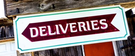 Delivery Sign Informs Delivery Driversの写真素材