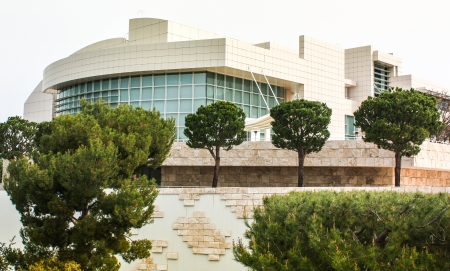 LOS ANGELES, CA - MARCH 21:The Getty Center is a museum founded by noted oilman J. Paul Getty.  The 1.3 billion center overlooks Los Angeles and is known for its architecture, gardens, and city views. Los Angeles, CA, March 21, 2010.のeditorial素材