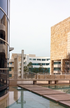 LOS ANGELES, CA - MARCH 21:The Getty Center is a museum founded by noted oilman J. Paul Getty.  The 1.3 billion center overlooks Los Angeles and is known for its architecture, gardens, and city views. Los Angeles, CA, March 21, 2010.のeditorial素材