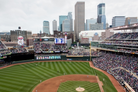 Target Field in Dowtown Minneapolis, Minnesota Home of the Minnesota Twinsのeditorial素材