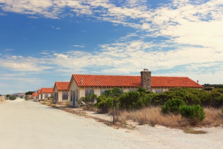 Abandoned Buildings at Historic Fort Ord Take on Ghost Town Appearanceのeditorial素材