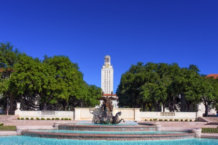 AUSTIN,TX/USA - NOVEMBER 14:  Proctor's Mustang Sculpture at campus entrance to University of Texas, a state research university and the flagship institution of the The University of Texas System. November 14, 2013.のeditorial素材