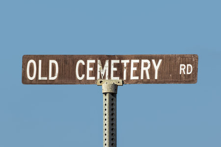 Rusty Sign to Old Cemetery Roadの写真素材