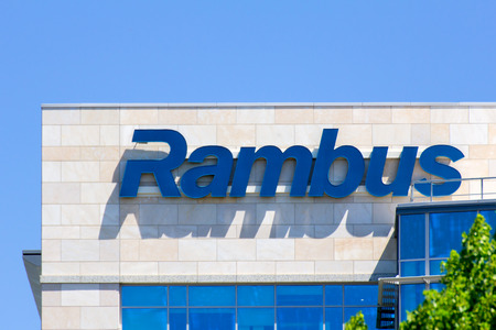 SANTA CLARA, CA/USA - MAY 11, 2014: Rambus Corporate Headquarters building in Silicon Valley. Rambus is an American technology licensing company specializing in intellectual property-based litigation.のeditorial素材
