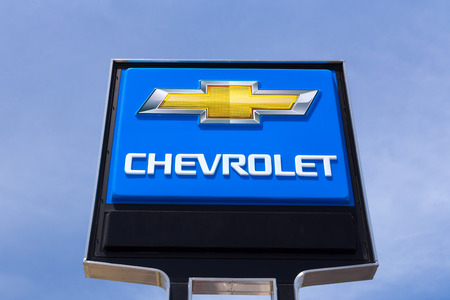 SAN JOSE,CA/USA - MAY 24, 2014: Chevrolet automobile dealership sign.  Chevrolet is an American automobile division of the American manufacturer General Motors.のeditorial素材