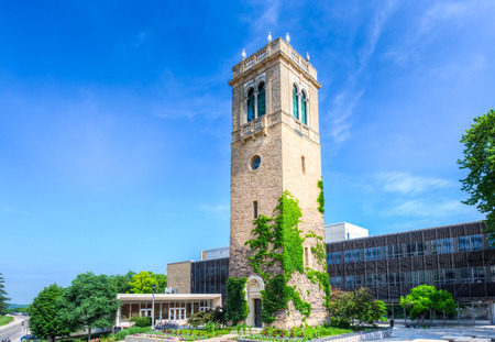 MADISON, WI/USA - JUNE 26, 2014: Carillon Tower on the campus of the University of Wisconsin-Madison. The University of Wisconsin is a Big Ten University in the United States.のeditorial素材