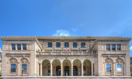 MADISON, WI/USA - JUNE 26, 2014: The Memorial Union on the campus of the University of Wisconsin-Madison. The University of Wisconsin is a Big Ten University in the United States.のeditorial素材