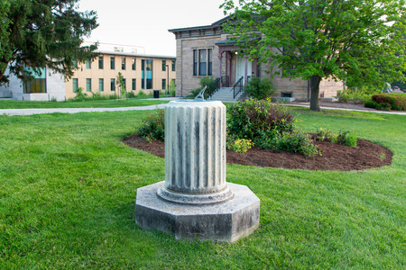 MADISON, WI/USA - JUNE 25, 2014: Sun Dial on Washburn Observatory Hill on the campus of the University of Wisconsin. The University of Wisconsin is Big Ten university in the United States .のeditorial素材