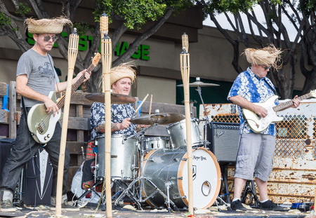 PASADENA, CA/USA - NOVEMBER 15, 2014: Unidentified participants and merry-goers at the 37th annual Pasadena Doo Dah Parade. The Doo Dah Parade is a satirical parody of the Tournament of Roses parade.のeditorial素材