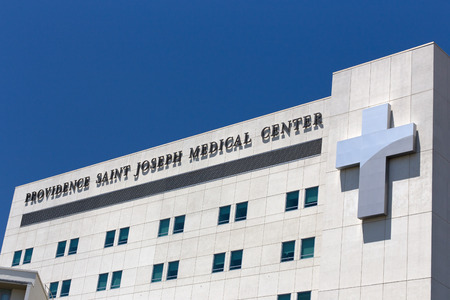 BURBANK, CA/USA - MAY 2, 2015: Providence Saint Joseph Medical Center. Providence Saint Joseph Medical Center is a hospital in California.のeditorial素材