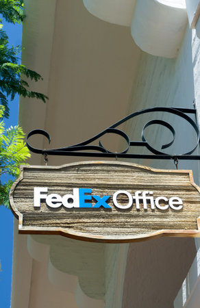 SANTA BARBARA, CA/USA - JULY 26, 2015: FedEx Office Building. FedEx Office is a chain of stores ...