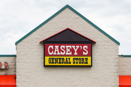 GRINNELL, IA/USA - AUGUST 8, 2015: Casey's General Store exterior and sign. Casey's General Stores,...