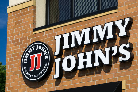 BLOOMINGTON, MN/USA - August 12, 2015: Jimmy John's restauraut exterior. Jimmy John's is an American...