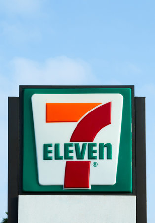 COSTA MESA, CA/USA - OCTOBER 17, 2015: 7-Eleven store exterior and sign. 7-Eleven is the world's...
