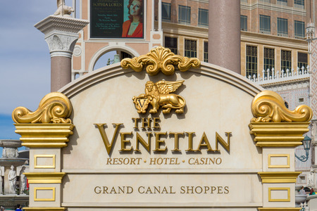 LAS VEGAS, NV/USA - FEBRUARY 14, 2016: The Venetian Resort Hotel Casino on the Las Vegas Strip. The Venetian is owned by the Las Vegas Sands Corporation.のeditorial素材