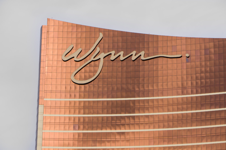 LAS VEGAS, NV/USA - FEBRUARY 14, 2016: Wynn Las Vegas luxury resort and casino located on the Las Vegas Strip. The Wynn is named after casino developer Steve Wynn and is the flagship property of Wynn Resorts Limited.のeditorial素材