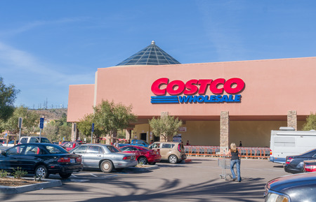 SAN DIEGO, CA/USA - JANUARY 13, 2018: Costco Wholesale store exterior. Costco Wholesale Corporation is a membership-only store and  second largest retailer in the United States.のeditorial素材