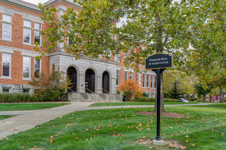 WEST LAFAYETTE, IN/USA - OCTOBER 22, 2017: Pfendler Hall of Agriculture on the campus of the Purdue University.のeditorial素材