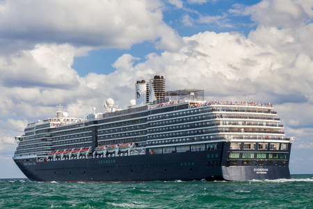 FORT LAUDERDALE, FL/USA - APRIL 9, 2017: Holland America cruise ship. Holland America Line is an American/British owned cruise line; a subsidiary of Carnival Corporation & plc.のeditorial素材